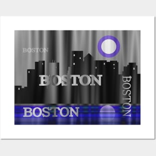 Boston Skyline Posters and Art